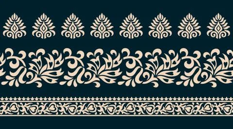 Floral abstract border design background Stock Illustration