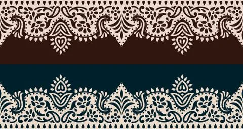 Floral abstract border design background Stock Illustration