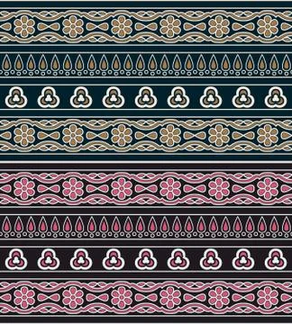 Floral abstract border design background Stock Illustration