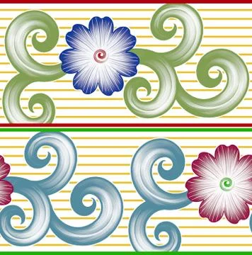 Floral abstract border design background Stock Illustration
