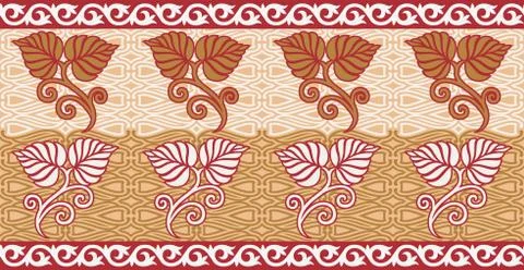 Floral abstract border design background Stock Illustration