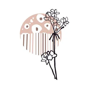 Floral Abstract Composition Stock Illustration