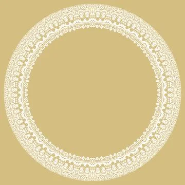 Floral Abstract Round Frame With Arabesques Stock Illustration