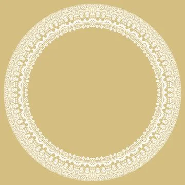 Floral Abstract Round Vector Frame With Arabesques Stock Illustration