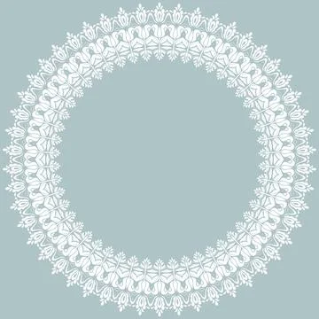 Floral Abstract Round Vector Frame With Arabesques Stock Illustration