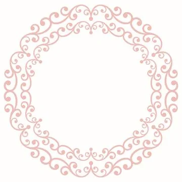 Floral Abstract Round Vector Frame With Arabesques Stock Illustration