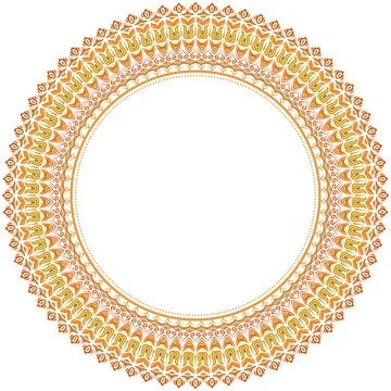 Floral Abstract Round Vector Frame With Arabesques Stock Illustration