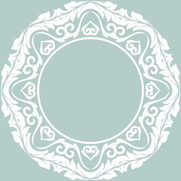 Floral Abstract Round Vector Frame With Arabesques Stock Illustration
