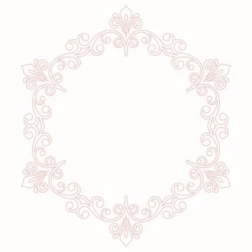 Floral Abstract Round Vector Frame With Arabesques Stock Illustration