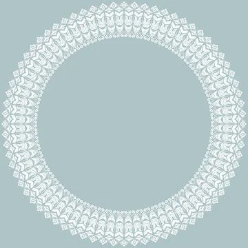 Floral Abstract Round Vector Frame With Arabesques Illustrazione stock