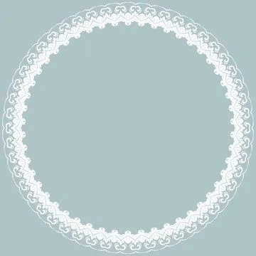 Floral Abstract Round Vector Frame With Arabesques Stock Illustration