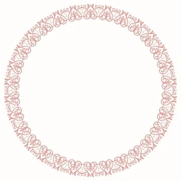 Floral Abstract Round Vector Frame With Arabesques Illustrazione stock