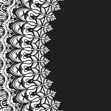 Floral Abstract Round Vector Frame With Arabesques Illustrazione stock