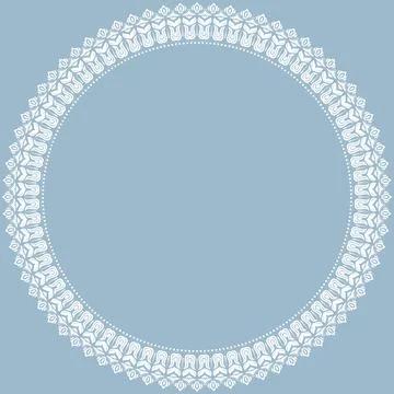 Floral Abstract Round Vector Frame With Arabesques Stock Illustration