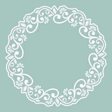 Floral Abstract Round Vector Frame With Arabesques Stock Illustration