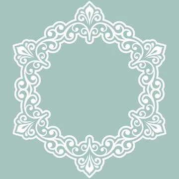 Floral Abstract Round Vector Frame With Arabesques Stock Illustration