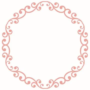 Floral Abstract Round Vector Frame With Arabesques Stock Illustration