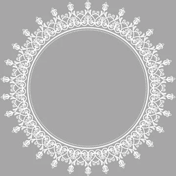 Floral Abstract Round Vector Frame With Arabesques Stock Illustration