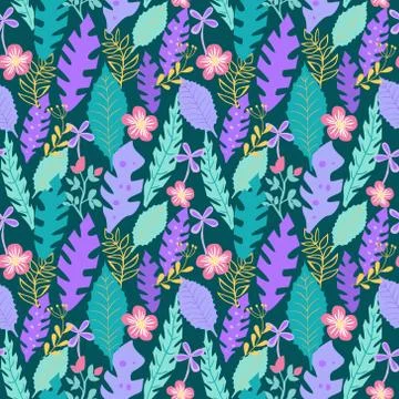 Floral abstract seamless pattern. Stock Illustration