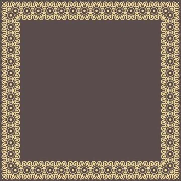 Floral Abstract Square Frame With Arabesques Stock Illustration