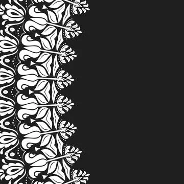 Floral Abstract Square Frame With Arabesques Stock Illustration