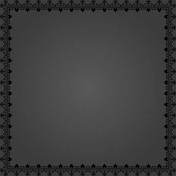 Floral Abstract Square Frame With Arabesques Stock Illustration
