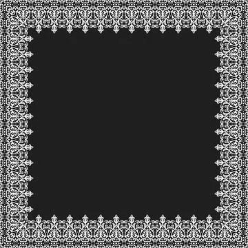 Floral Abstract Square Frame With Arabesques 스톡 일러스트