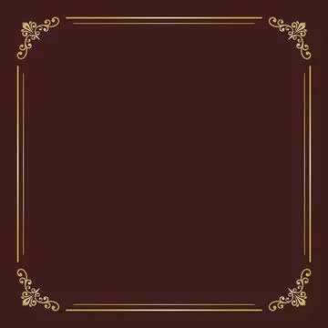 Floral Abstract Square Frame With Arabesques Stock Illustration