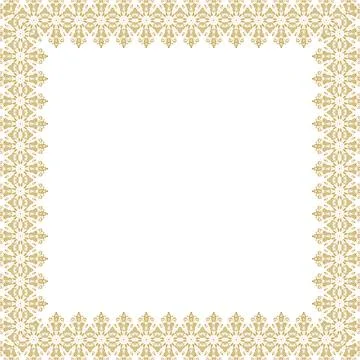 Floral Abstract Square Frame With Arabesques Stock Illustration