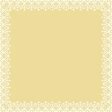 Floral Abstract Square Frame With Arabesques Stock Illustration