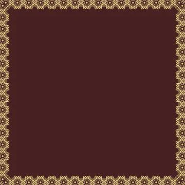 Floral Abstract Square Frame With Arabesques 스톡 일러스트