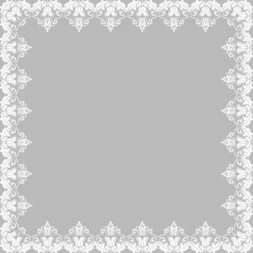 Floral Abstract Square Frame With Arabesques 스톡 일러스트