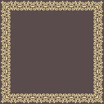 Floral Abstract Square Frame With Arabesques 스톡 일러스트