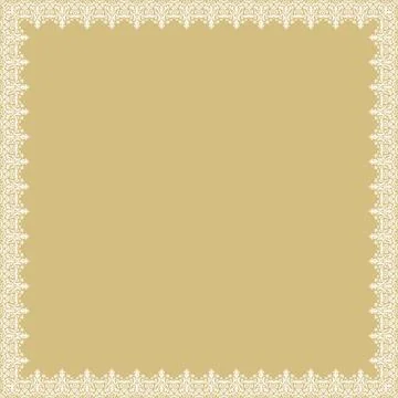 Floral Abstract Square Frame With Arabesques Stock Illustration