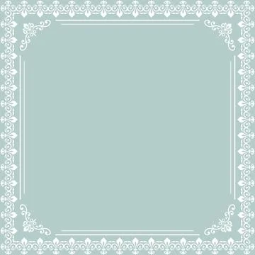 Floral Abstract Square Frame With Arabesques Stock Illustration