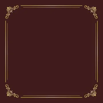 Floral Abstract Square Vector Frame With Arabesques Stock Illustration
