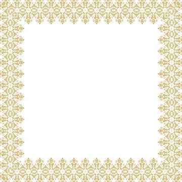 Floral Abstract Square Vector Frame With Arabesques Stock Illustration