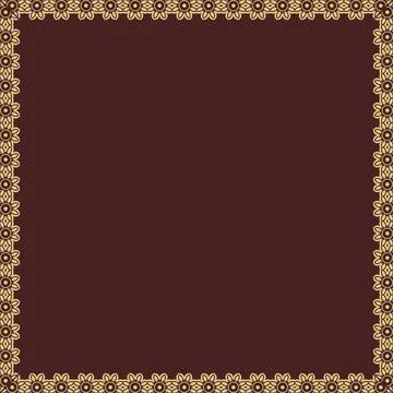 Floral Abstract Square Vector Frame With Arabesques Stock Illustration