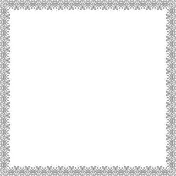 Floral Abstract Square Vector Frame With Arabesques Stock Illustration