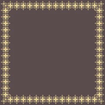 Floral Abstract Square Vector Frame With Arabesques Stock Illustration