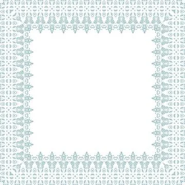 Floral Abstract Square Vector Frame With Arabesques Stock Illustration