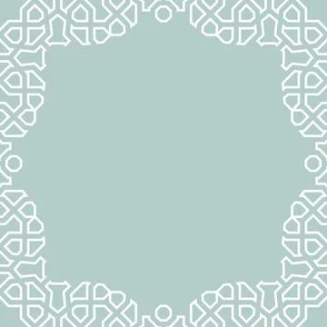 Floral Abstract Square Vector Frame With Arabesques Stock Illustration