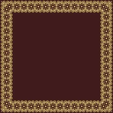 Floral Abstract Square Vector Frame With Arabesques Stock Illustration