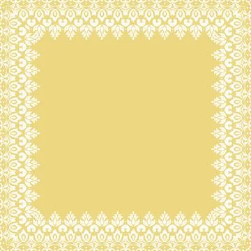 Floral Abstract Square Vector Frame With Arabesques Stock Illustration