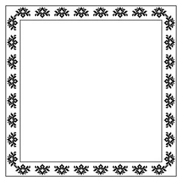 Floral Abstract Square Vector Frame With Arabesques Stock Illustration