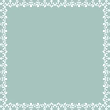 Floral Abstract Square Vector Frame With Arabesques Stock Illustration