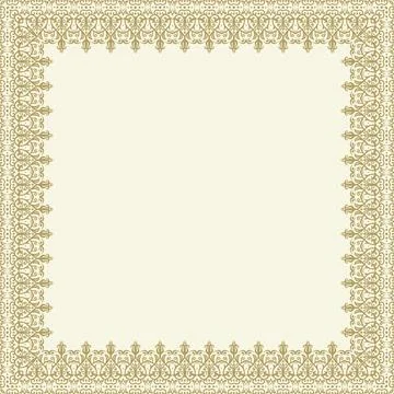 Floral Abstract Square Vector Frame With Arabesques Stock Illustration