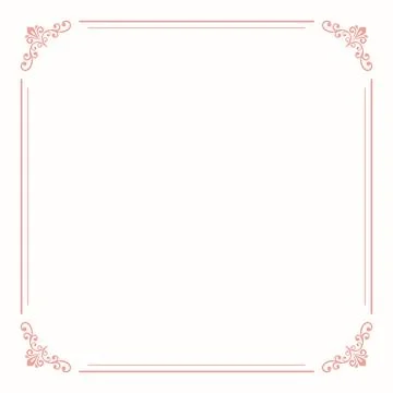 Floral Abstract Square Vector Frame With Arabesques Stock Illustration