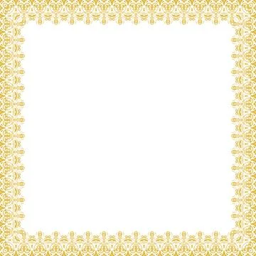 Floral Abstract Square Vector Frame With Arabesques Stock Illustration