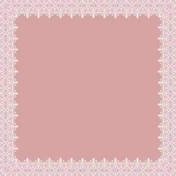 Floral Abstract Square Vector Frame With Arabesques イラスト素材